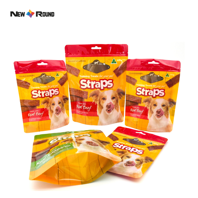 Various Sizes Fully Waterproof Stand Up Pet Food Bag Quad Seal Pouch