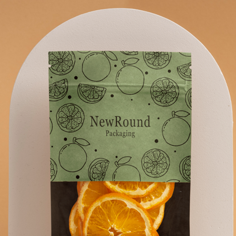 Zipper Kraft Paper Packaing Bag With Window