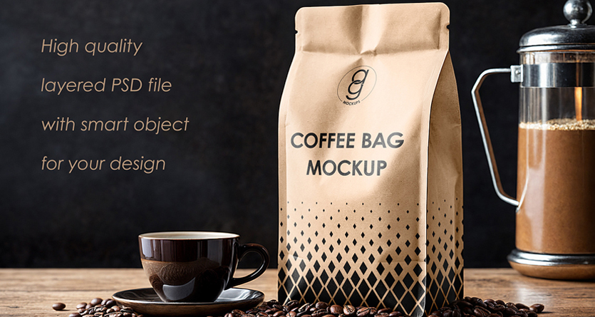 Coffee side gusset bags with valve 