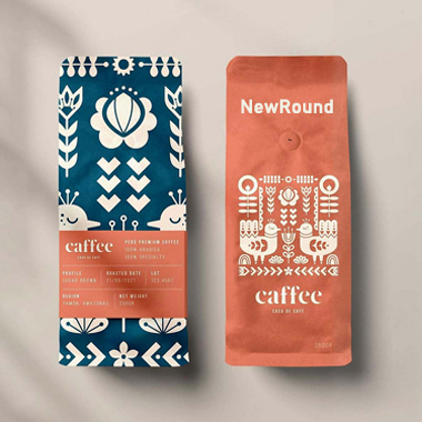 Kraft Paper Compostable Coffee Bags With Valve