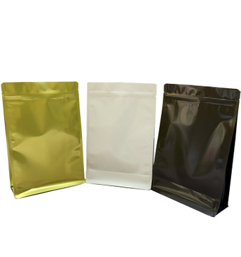 Customized Printed Resealable Flat Bottom Pouch Coffee Bean Packaging Bags Aluminum Plated Bag