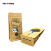 Customized Label Plastic Kraft Paper Pouch One Way Valve Roasted Bean Flat Bottom Coffee Bag Packaging