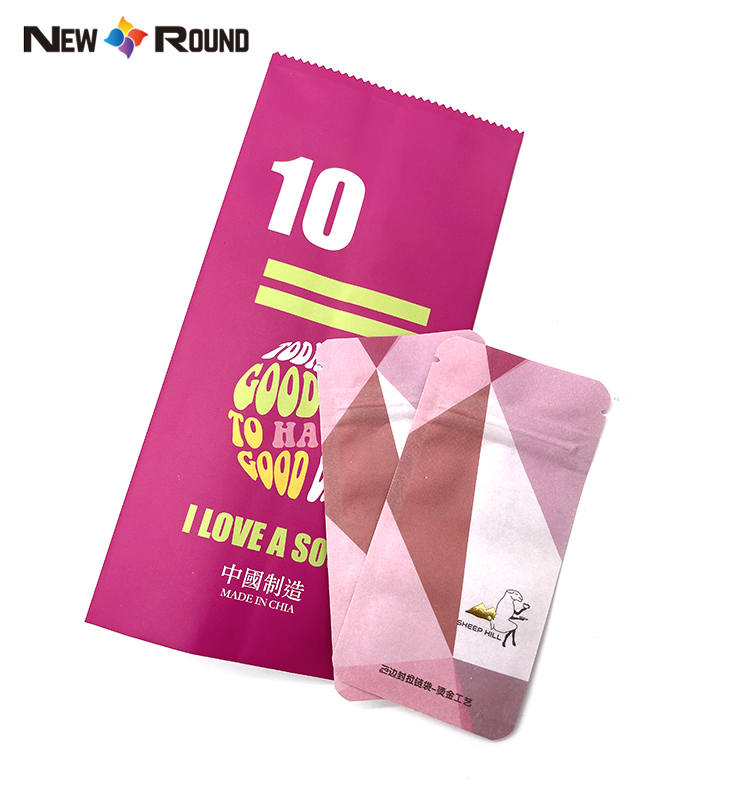 Recyclable Glossy Finish Full Color Printed Flat Box Bottom Powder Pouch