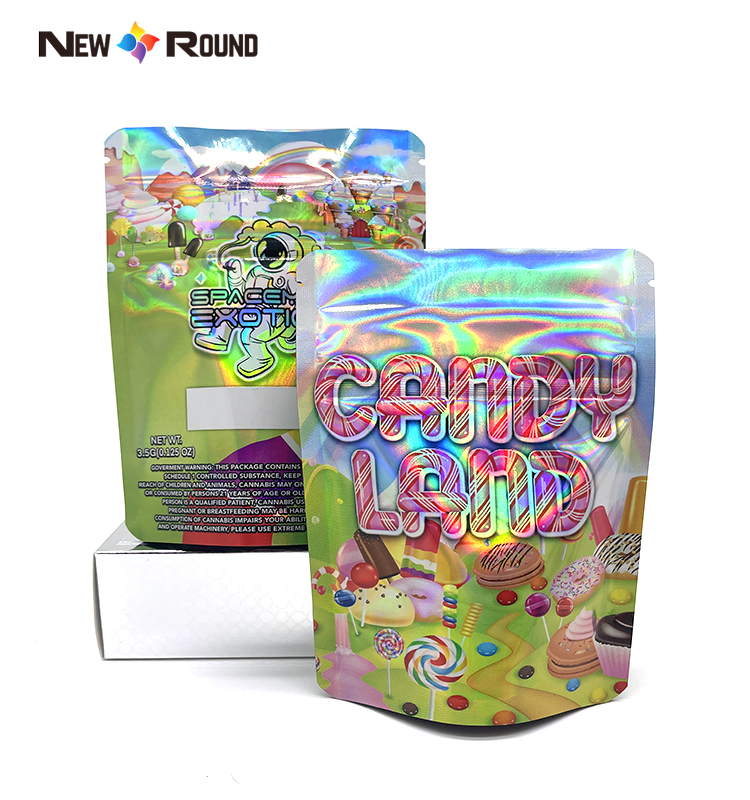 Custom Food Packaging Bag Plastic Bags Stand Up Pouch 3.5 Mylar Bag With Zipper