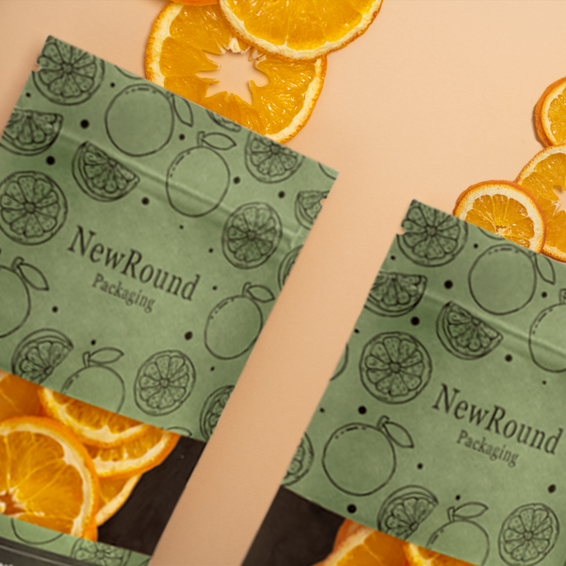 Zipper Kraft Paper Packaing Bag With Window