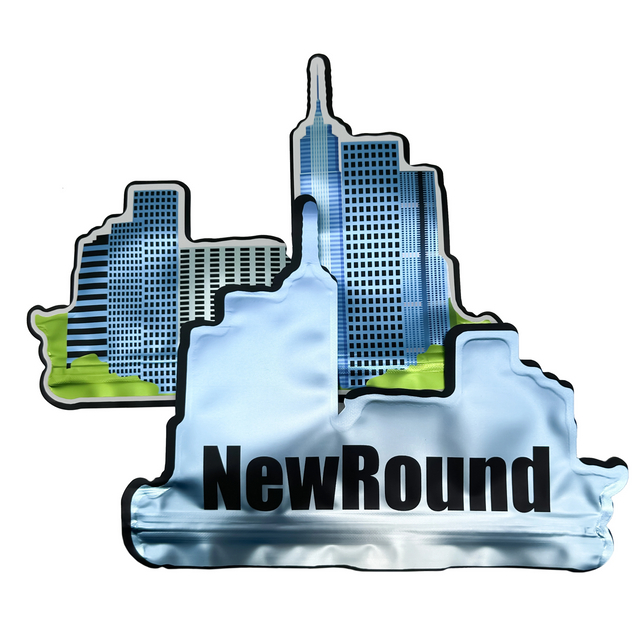 Diecut Shaped Packaging Irregular Ziplock 3.5 Smell Proof Logo Print Custom Design Die Cut Mylar Bags