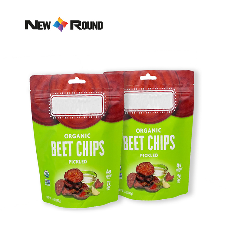 Custom Food Bag Snack Candy Biscuit Nut Chocolate Drawing Process Self-supporting Zipper Plane Hole Bag