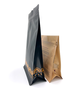 Custom Printed Wholesale Resealable Flat Bottom Side Gusset Stand Up Coffee Zipper Pouch Packaging Bags 