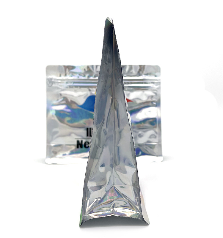 Foil Lined Zipper Square Packaging Flat Bottom Pouch With Window
