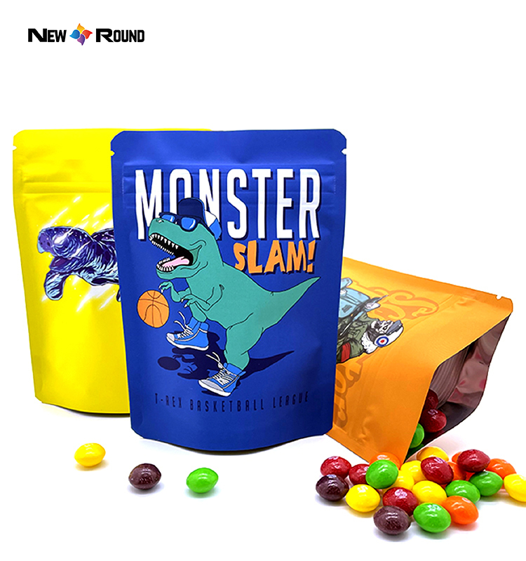 Smell Proof Airtight Foil Plastic Mylar Bags Laser Holographic Reusable Small Ziplock Packaging Mini Gummies Bag