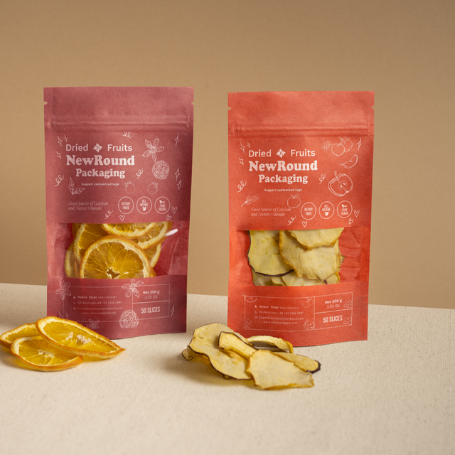 Kraft Zip Lock Stand Up Resealable Pouches With Matte Window