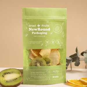 Stand up dry fruit kraft paper pouch with window 