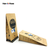 Customized Label Plastic Kraft Paper Pouch One Way Valve Roasted Bean Flat Bottom Coffee Bag Packaging