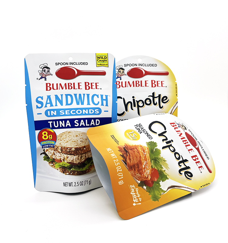 Custom Food Grade Flat Bottom Pouch with Zipper Transparent Stand Up Bags