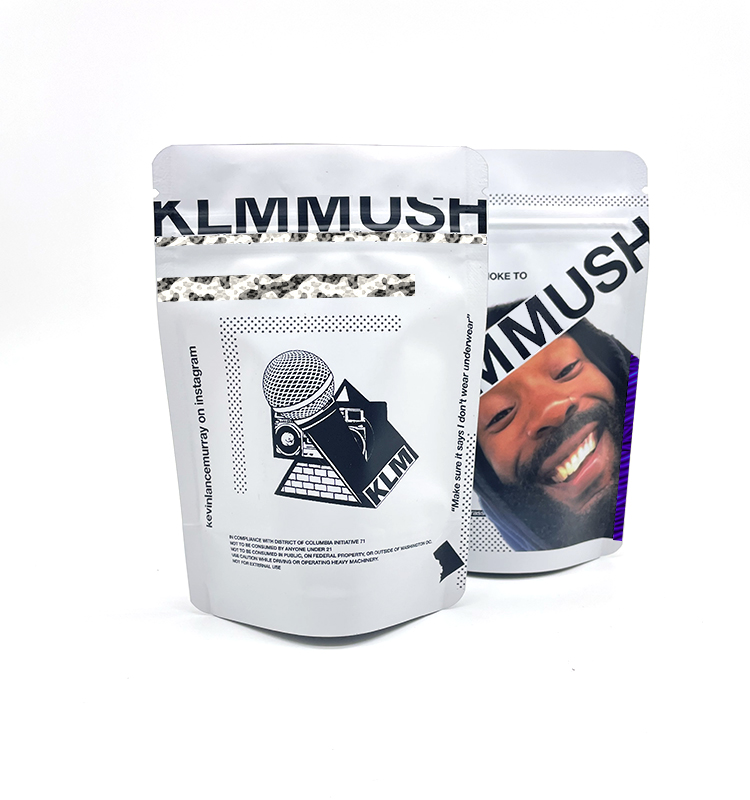 Custom Printed Plastic Food Bag Smell Proof Resealable Stand Up Pouch With Zipper Lock