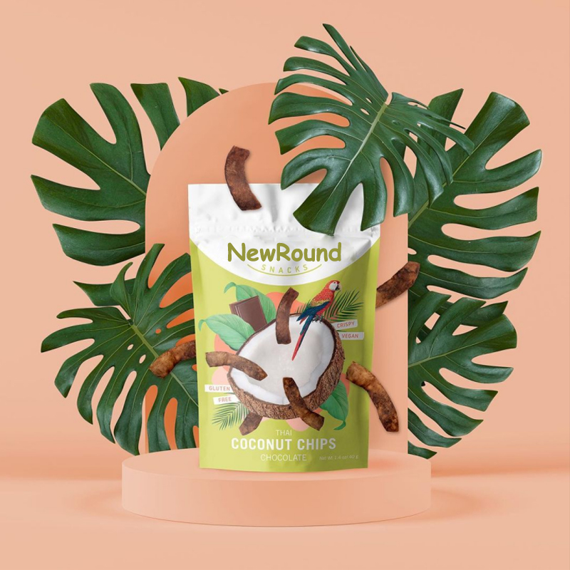 Printed Food Packaging Stand Up Pouch For Coconut Chips