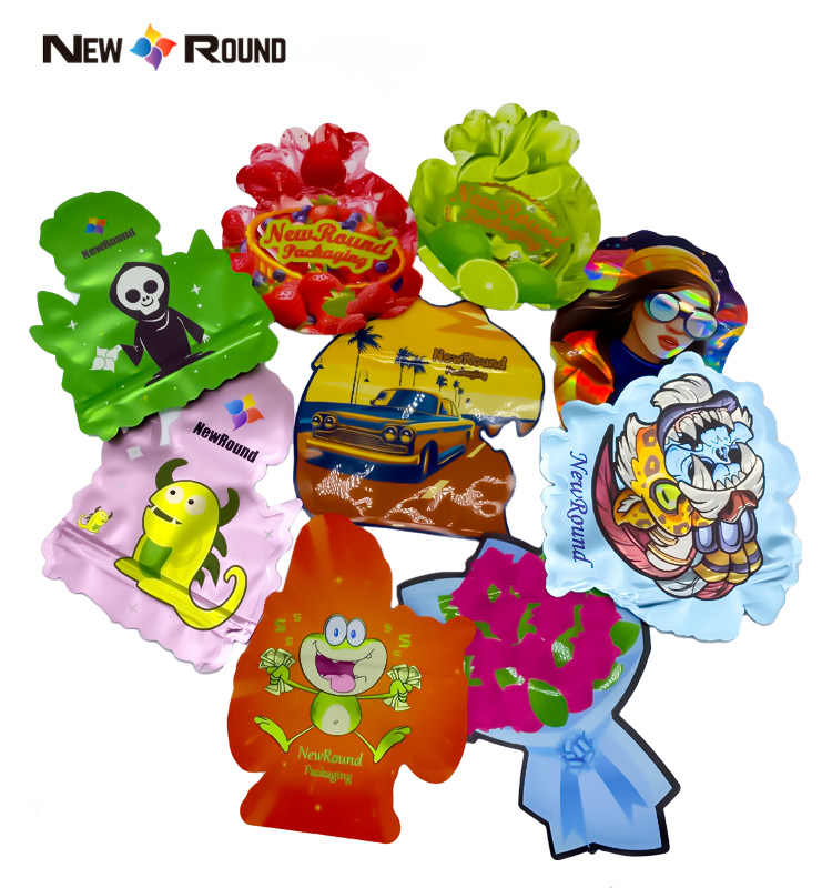 Custom Mylar Bags Gummies Black Animal Series Wholesale Plastic Special Shape Pouch