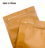Side Gusset Kraft Paper Flat Bottom Packaging Pouch Bag with Zipper And Window