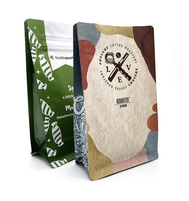 Coffee Beans Bag Custom Printed Bags With Valve And Zipper