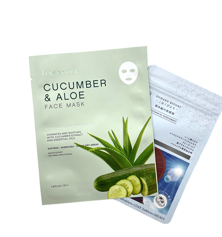 Custom Aluminum Foil Heat Sealed Facial Face Sheet Mask Packaging Bag for Face Liquid Cosmetic Pouch