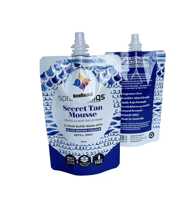 Custom Printed Biodegradable Refill Stand Up Shampoo Spout Pouch Bag for Skincare