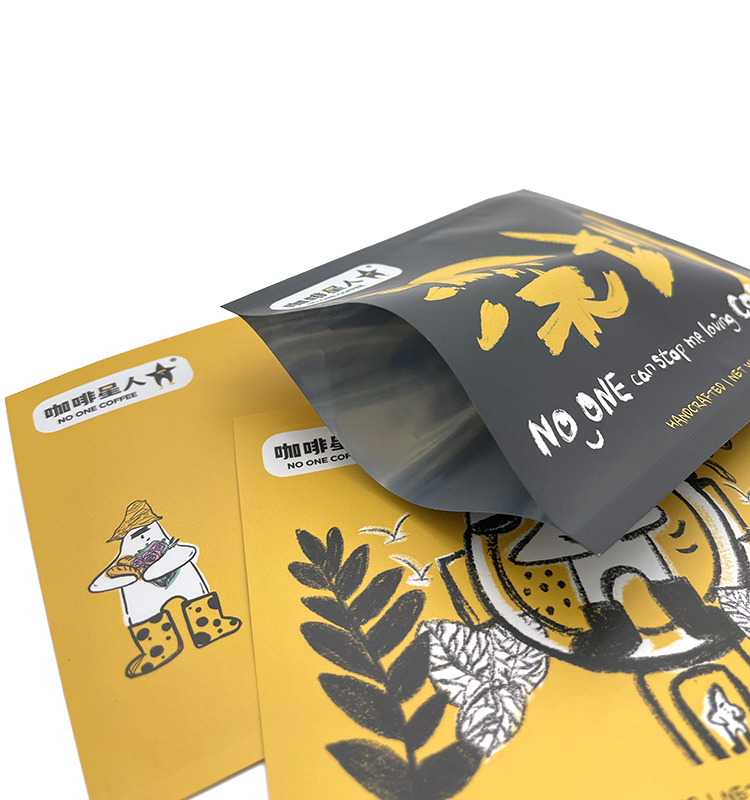 Coffee Bags With Valve And Zipper Custom Paper Packaging Flat Bottom Coffee Bean Bag