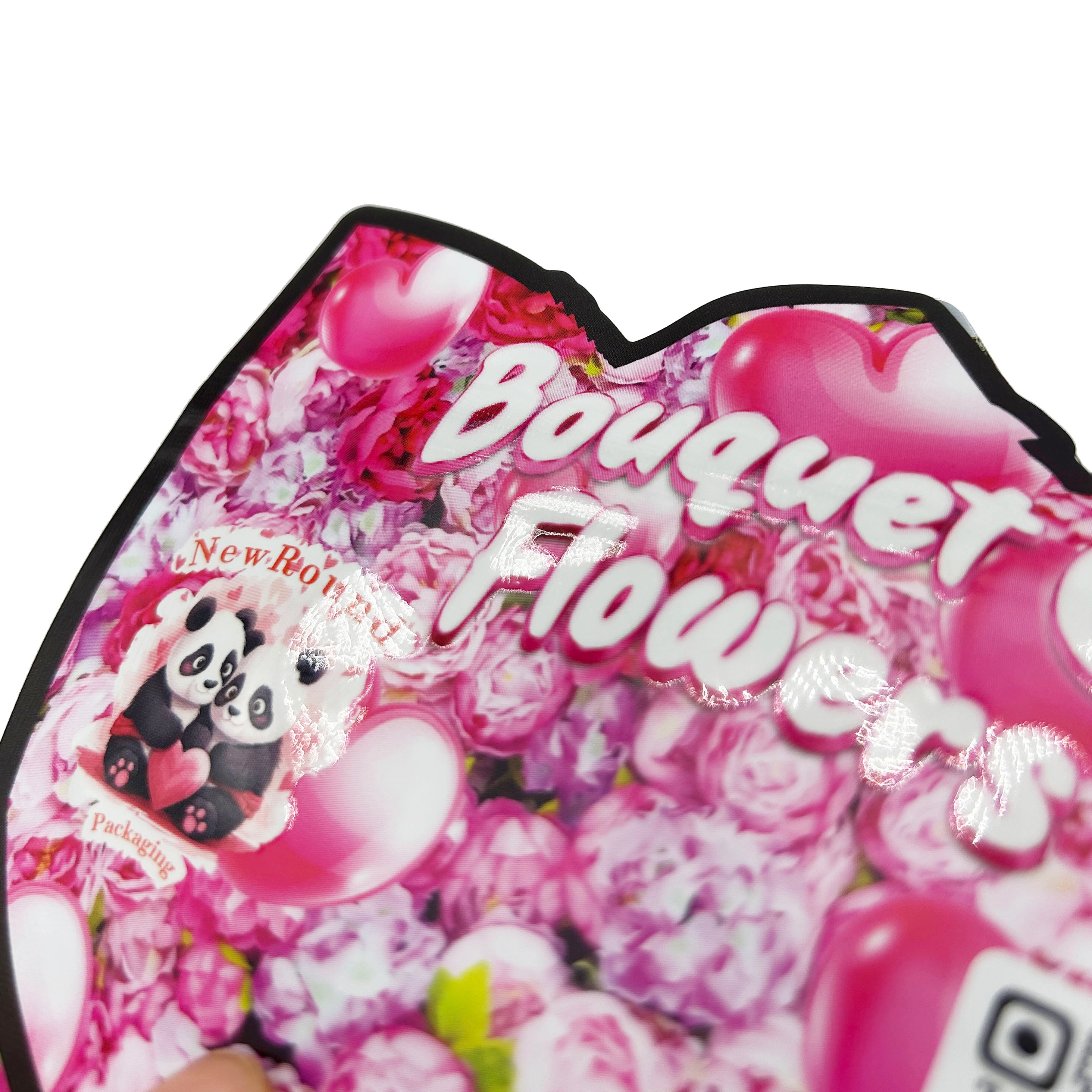 Custom Smell Proof Aluminum Foil Zipper 3.5g Bag Matte With Spot UV Candy Gummies Packaging Special Shaped Die Cut Mylar Bag